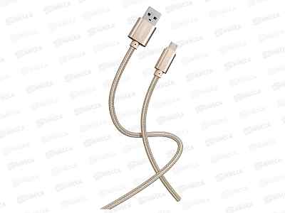 Кабель S02 MicroUSB д/зарядки, золото, 3А, 1м, Smartbuy (iK-12-S02g)