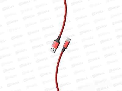 Кабель S14 Type-C д/зар, кр-чер, 3А, 1м, Smartbuy (iK-3112-S14rb)
