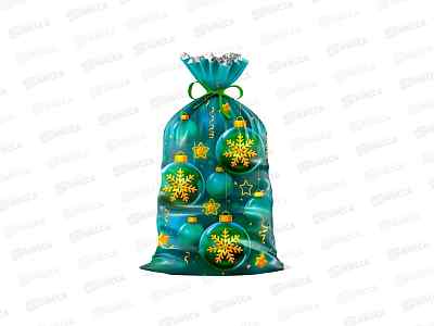 Пакет подарочный 20*35 Изумрудная зима *100/2000