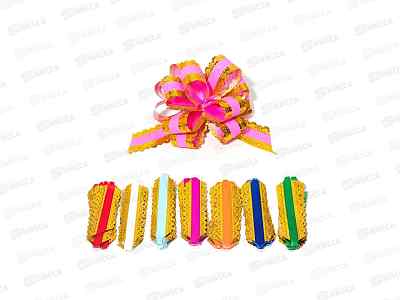 Бант-шар 3см Золотой ажурный кант уп50шт Р-393-24