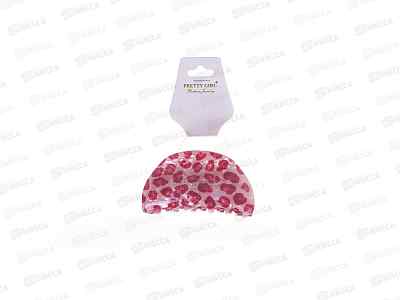 Pretty Girl Крабик для волос TS-B137 розовый леопард 8,3см полукр *12
