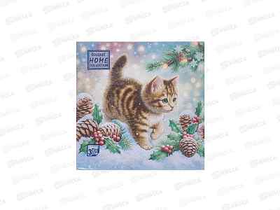 Салфетки 3сл 20л 33*33 Bouquet Home Любопытный котенок ,25610*12