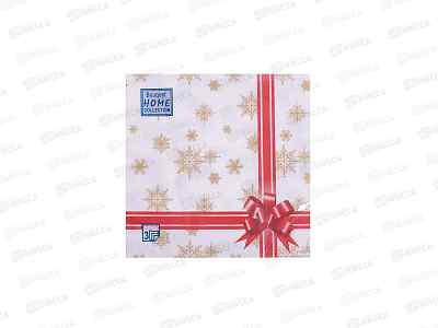 Салфетки 3сл 20л 33*33 Bouquet Home Подарок красн.лента,37480*12