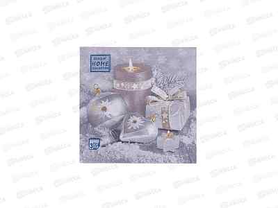 Салфетки 3сл 20л 33*33 Bouquet Home Праздн.натюрморт.Серебро 25108*12