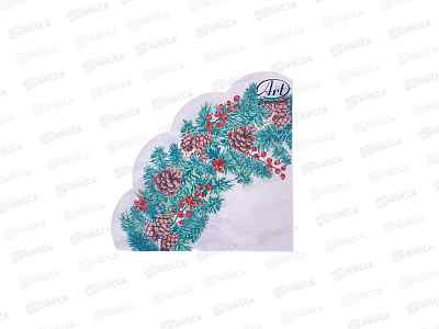 Салфетки 3сл 12л Ф32см Art Bouquet Rondo Новогодний венок,57089 *15