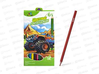 Карандаши 12цв ZOOMI Машина ZM521*12