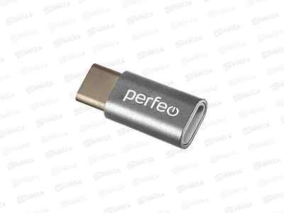 Картридер Perfeo USB adapter with OTG (PF-VI-O005 Silver) серебряный, PF_E1673