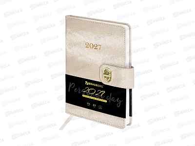Ежедневник BRAU 2027 А5 Elegant п/кожу, застежка, белый 118012 *10