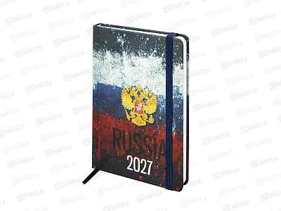 Ежедневник BRAU 2027 А5 Russia твердый с резинкой 117818 *10