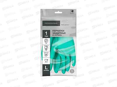 Перчатки защитные 222KHSC КЩС латексные 1пара р.L зеленый проф *120