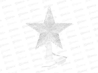 Верхушка елочная "Звезда" LED 10, 15*15см, провод 1,5м, прозрачная, НВУ-0018