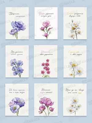 Набор открыток СИТИ ХОУМ 7*10см 30шт Delicate flowers CRDMMP30