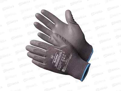 Перчатки нейлоновые (полиур покр) Griseo GM-1001PU-grey-8,р.8*12/240