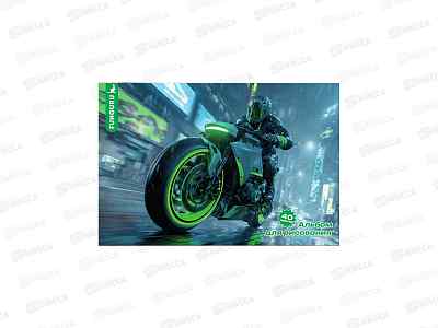 Альбом для рисования 40л Funguru &quot Boy's world. Moto&quot, D-608B-4100-4 *12/72