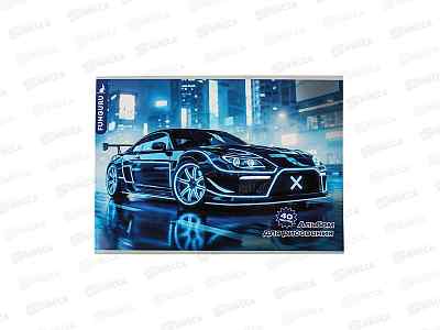 Альбом для рисования 40л Funguru &quot Boy's world. Supercar&quot, D-608B-4100-2 *12/72