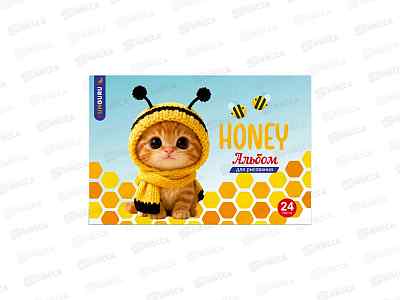 Альбом для рисования 24л Funguru &quotКотик ЖУ-ЖУ&quot, D-608B-4103-4 *12/120