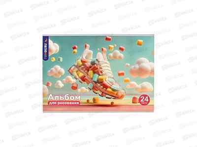 Альбом для рисования 24л Funguru &quotМаршмеллоу&quot, D-608B-4103-9 *12/120