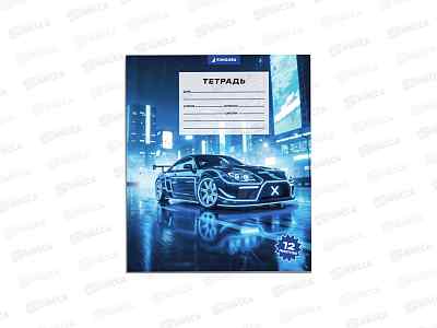 Тетрадь 12л клетка Funguru &quotBoy's world. Supercar&quot, D-608B-817  *25