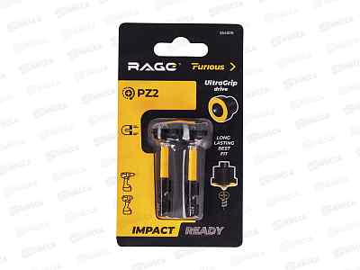 Биты торсионные с магнитным ограничителем S2 PZ2 x 50мм 2шт RAGE Furious, 554509 *10/120