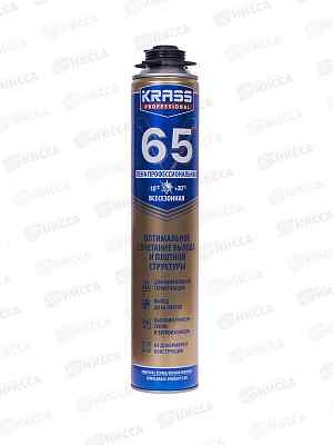 Пена монтаж KRASS  Professional V65 всесезонная 0,82л пистолетная, 9591616 *12/816