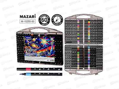 Маркеры MAZARI Берто акриловые 60цв. с блестками M-15250-60 *12