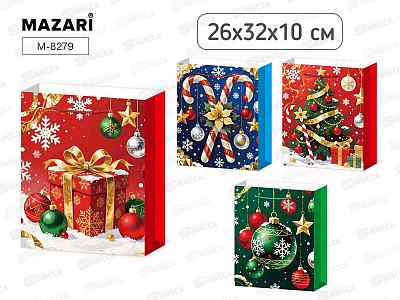 Пакет подар. бумажный Mazari НГ 26*32*10см М-8279