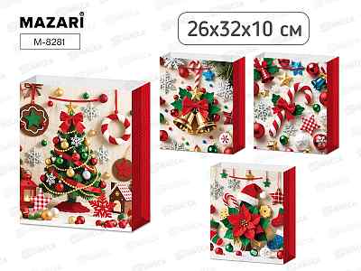 Пакет подар. бумажный Mazari НГ 26*32*10см М-8281