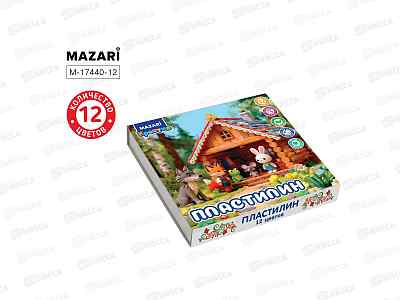 Пластилин 12цв 240г MAZARI Классический М-17440-12 *12