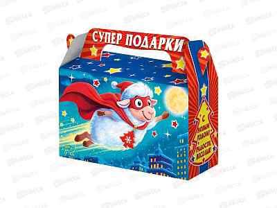 Коробка картонная 0,5кг МОЙ ГЕРОЙ (175*70*105/140) *300