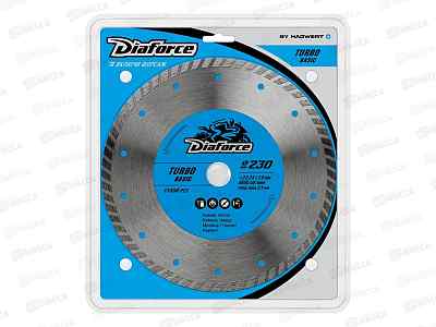 Диск алмазный DIAFORCE Turbo Basic 230х22.23х7,5x2,4мм сухой рез *25