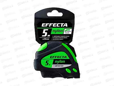 Рулетка Effecta Nylon 5м/25мм с магнитом, автостопом, лентой нейлон