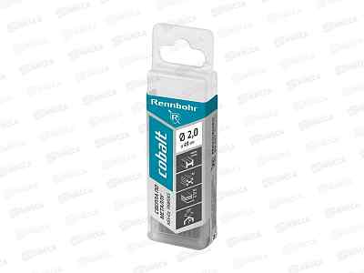 Сверло по металлу 2,0х49мм, HSS-Co, Р6М5К5, 20шт RENNBOHR COBALT PROM