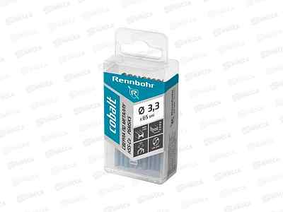 Сверло по металлу 3,3х65мм, HSS-Co, Р6М5К5, 20шт RENNBOHR COBALT PROM