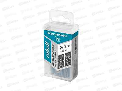 Сверло по металлу 3,5х70мм, HSS-Co, Р6М5К5, 20шт RENNBOHR COBALT PROM