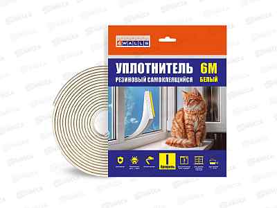 Уплотнитель резиновый UBL06I I-профиль Белый 6м 4WALLS/20