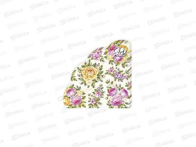 Салфетки 3сл 12л Ф32см Art Bouquet Rondo Поле роз 25736 *15