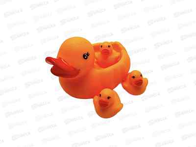 Резиновые игрушки Утка и 3 утенка, 2726-2 в сетке 31575