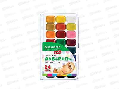 Акварель BRAU мед., 24цв. KIDS NEW квадрат. кюветы 192797  *10