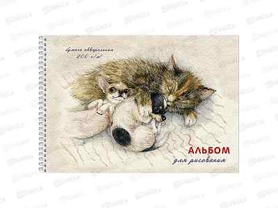 Альбом д/акварели 20л ПЛН Спящие дружочки, гребень, 2914/992721
