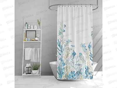 Штора для ванной VETTA 180*180см Марин, полиэстер, 3 диз., 461-700 г