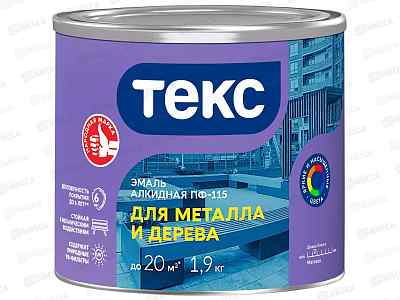 Эмаль ПФ-115 для метал и дер Текс Оптимум бел мат 1,9кг срок до 1.27