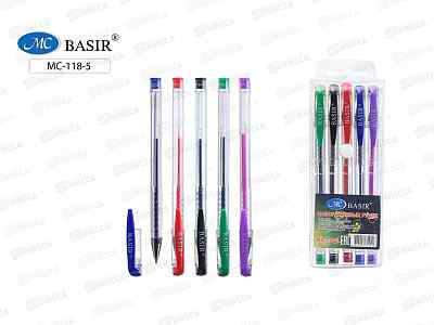 Ручки гел. BASIR  5цв., МС-118-5 *60/240