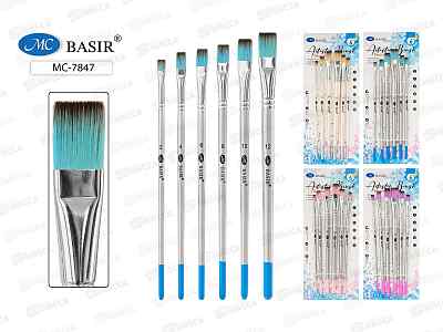 Кисти набор BASIR 6шт. нейлон ( 2, 6, 10, 12, 4), MС-7847 *24