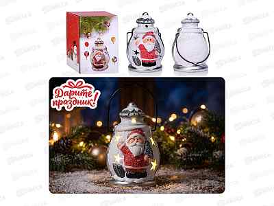 Украшение новог Фигурка-фонарик 7,3*6,8*10см  DR-0881  535567