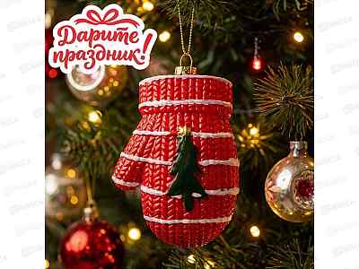 Елочное украшение Рукавица  6,6*6,6*13,6см  DP-0141  526592