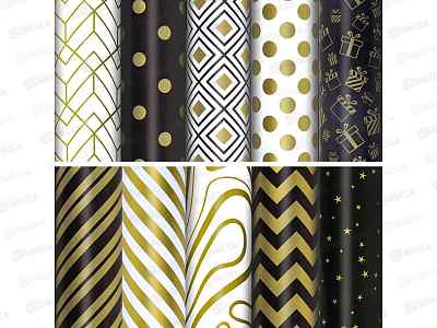 Бумага упак. ЗОЛОТАЯ СКАЗКА Golden pattern 70*100см 10диз. мел.591912