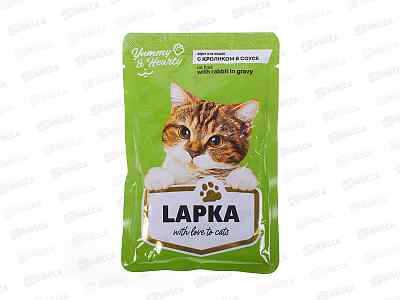 Корм Лапка для кошек влажный 85г Кролик *28 169