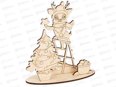 Заготовка для декор. &quotMr.Carving&quot БАНГ-13 на подставке Олененок фанера 13,7х13х0,3см