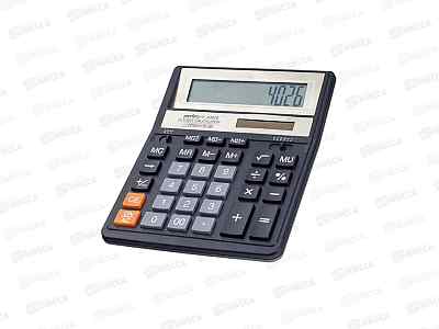 Калькулятор Perfeo PF A4026, бухгалтерский, 12-разрядный, черный