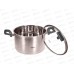 Кастрюля Веста LR02-248 нержавеющая сталь 20*12,5см 3,9л индукционное  дно стекл крышка